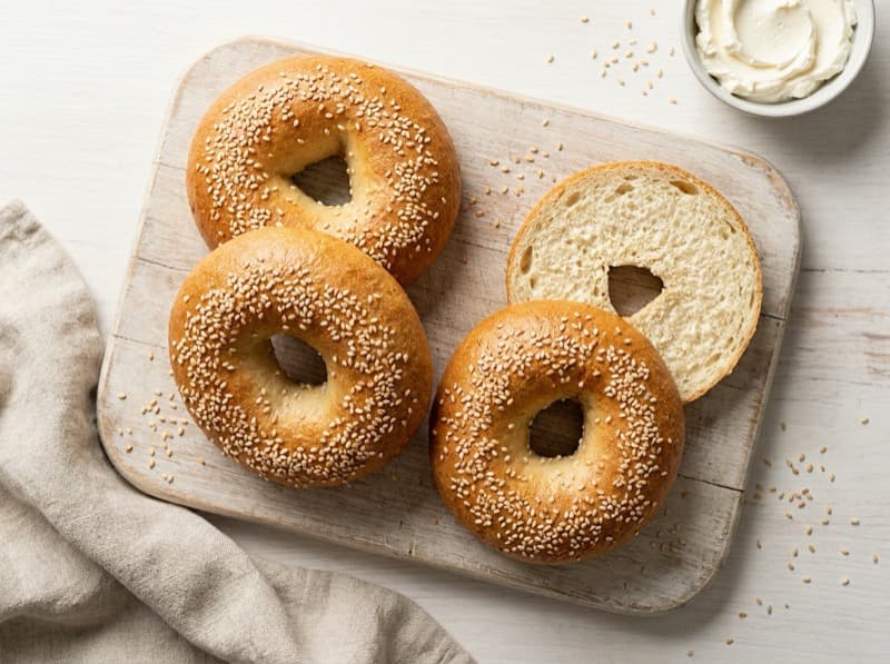 Proteinrike cottage cheese bagels
