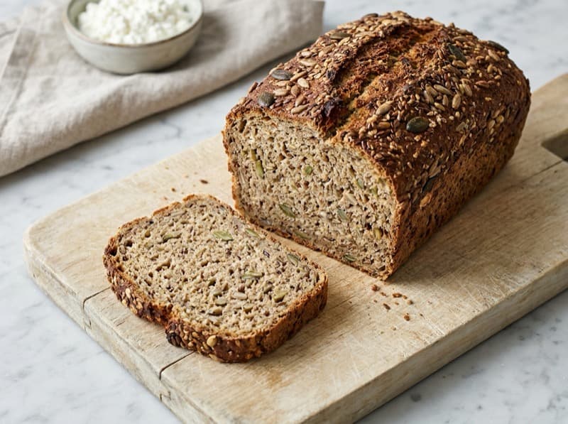 Cottage cheese grovbrød med frø