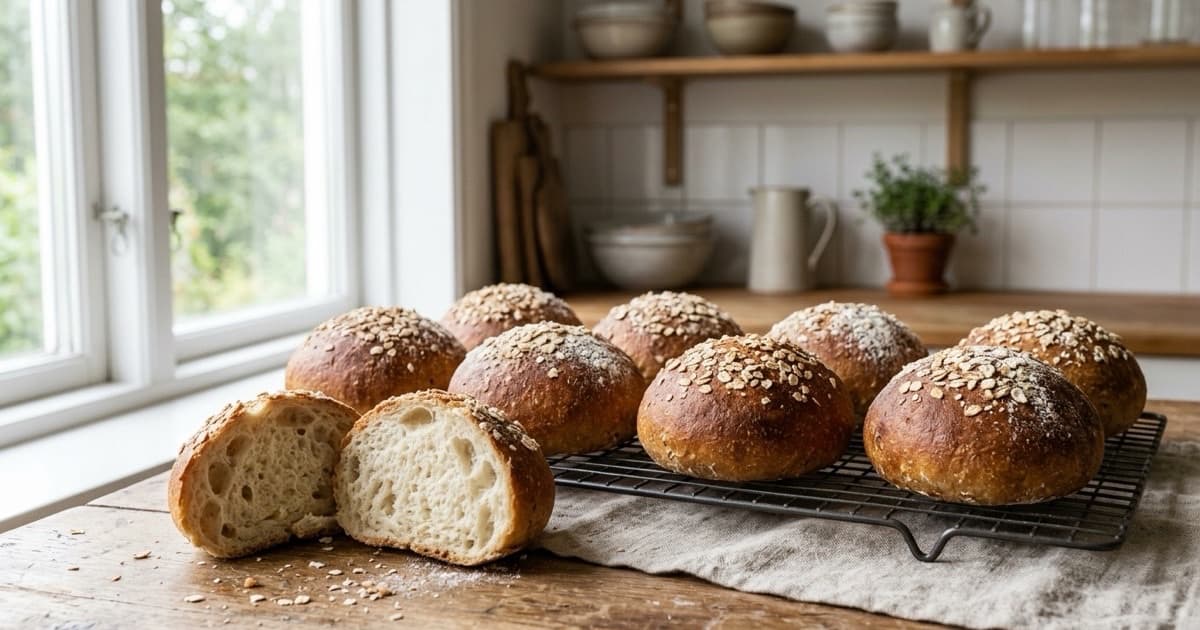 Saftige proteinrundstykker med cottage cheese