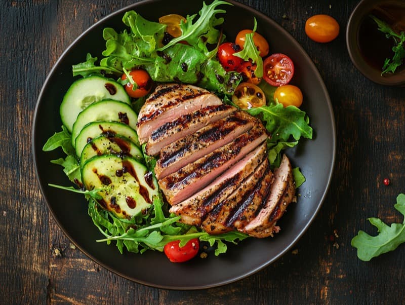 Kalkunbiff med frisk salat