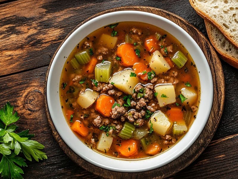 Kjøttdeigsuppe med rotgrønnsaker