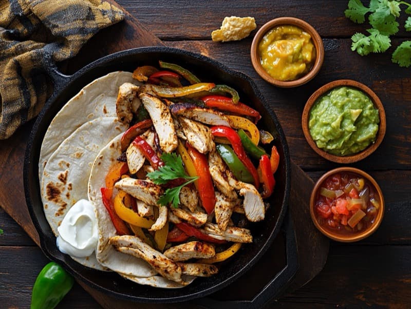 Kyllingfajitas med paprika og løk
