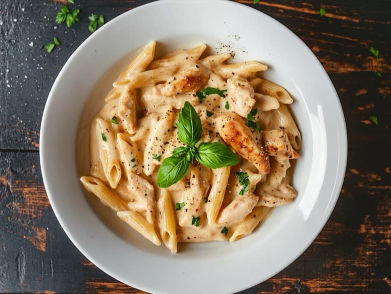 Kyllingpasta med kremet saus