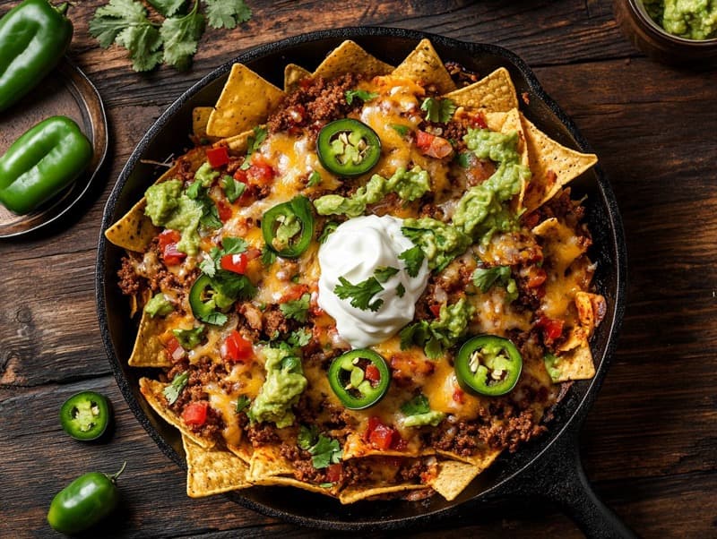 Nachosgrateng med kjøttdeig og ost