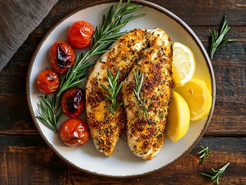 Ovnsbakt kyllingbryst med urter og sitron — proteinrik middag