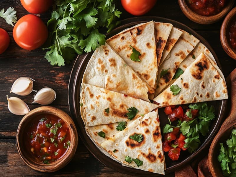 Quesadilla med bønner, ost og salsa