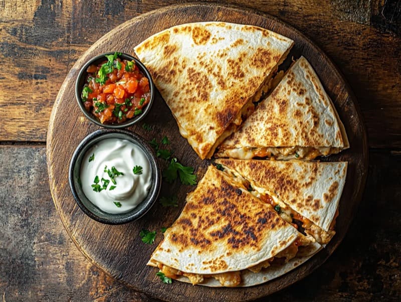 Quesadilla med kylling og ost
