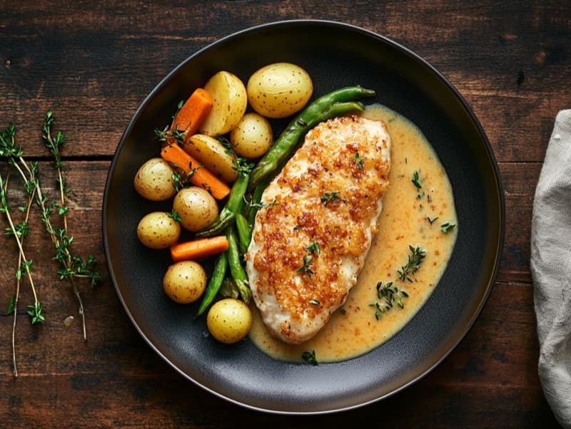 Sei i panne med smørsaus og poteter