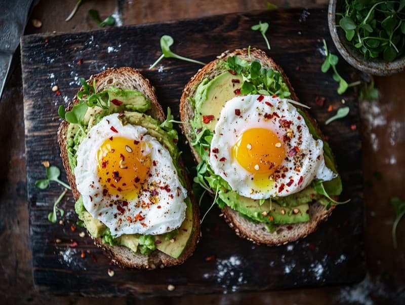 Toast med avokado og egg