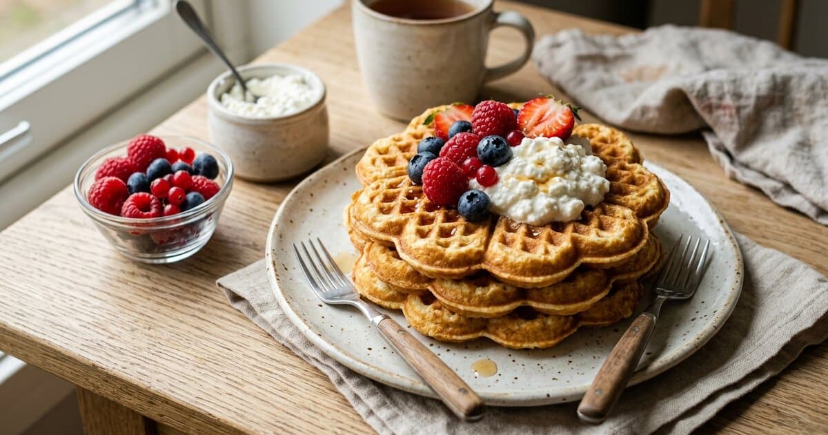 Vafler med cottage cheese: Proteinrike og saftige
