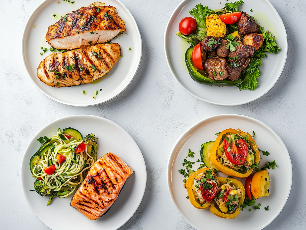 Oversikt over lavkarbo-middager med grønnsaker og proteiner