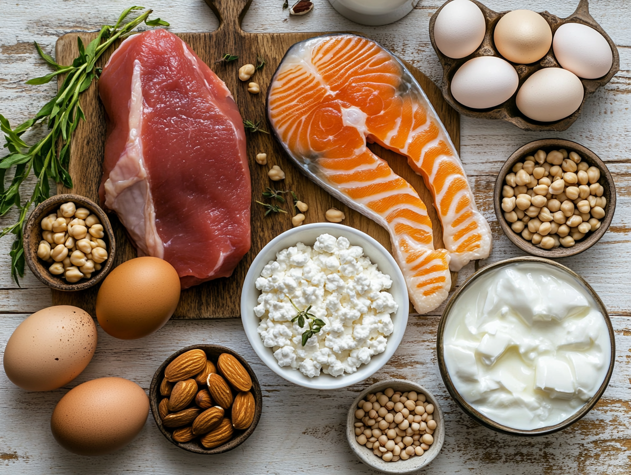 Oversikt over proteinrike matvarer: kjøtt, fisk, egg og meieriprodukter